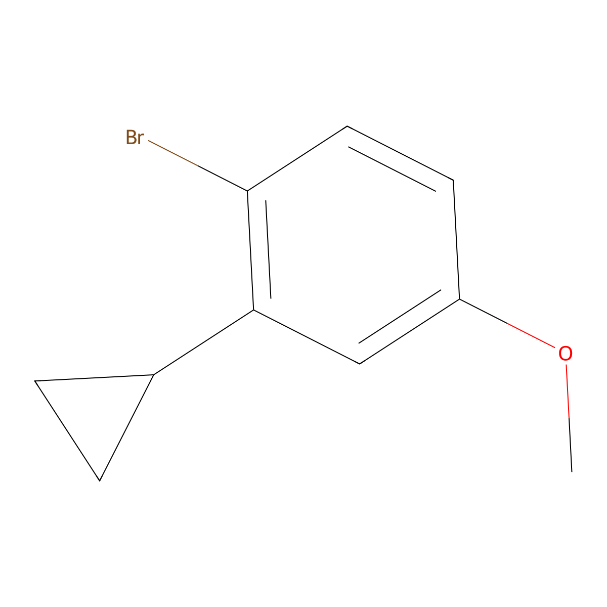 1-Bromo-2-cyclopropyl-4-methoxybenzene molecular structure, CAS 1353854-54-2
