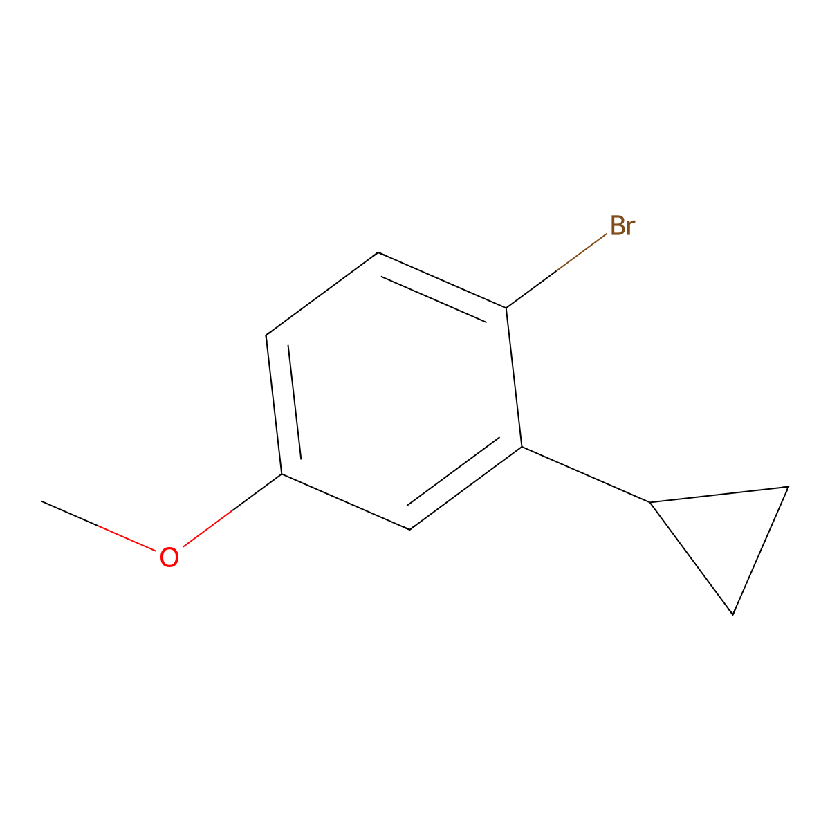 1-Bromo-2-cyclopropyl-4-methoxybenzene molecular structure, CAS 1353854-54-2