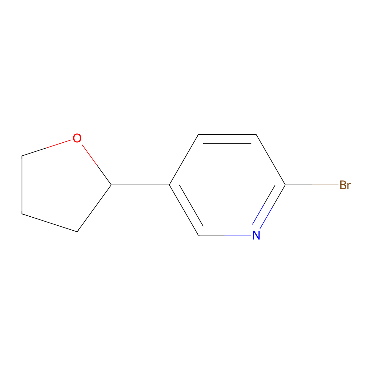 2-Bromo-5-(oxolan-2-yl)pyridine molecular structure, CAS 1353854-56-4