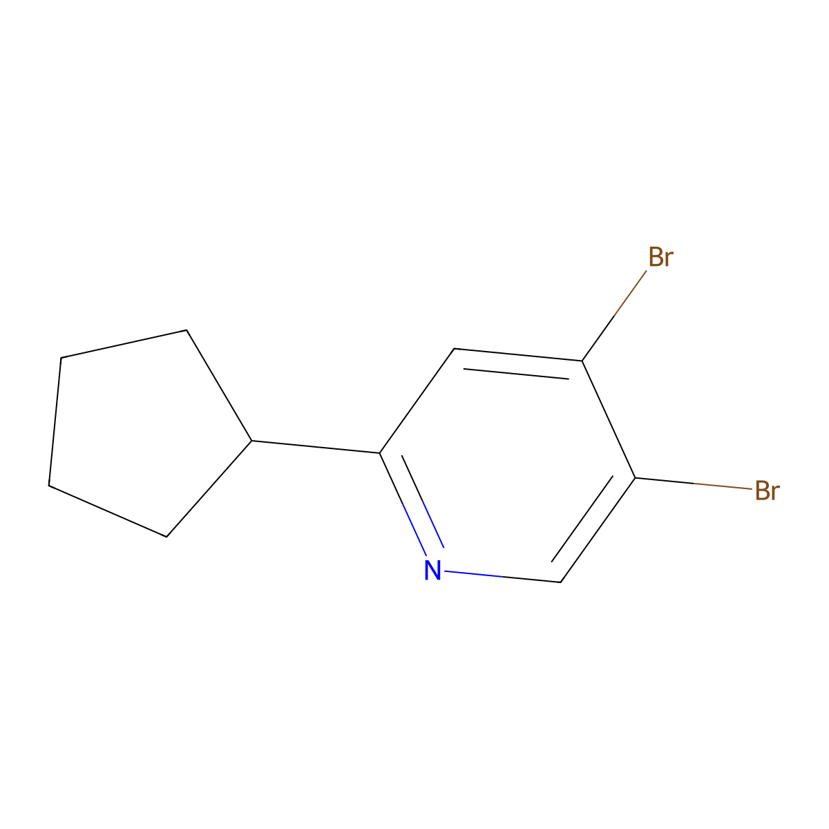 3,4-Dibromo-6-cyclopentylpyridine molecular structure, CAS 1353854-59-7