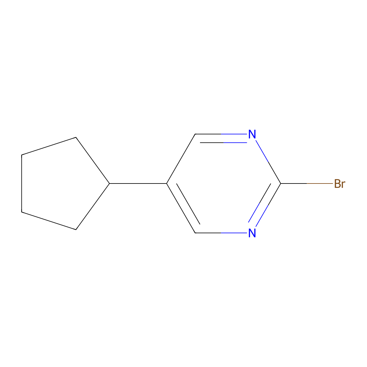 2-Bromo-5-cyclopentylpyrimidine molecular structure, CAS 1353854-61-1