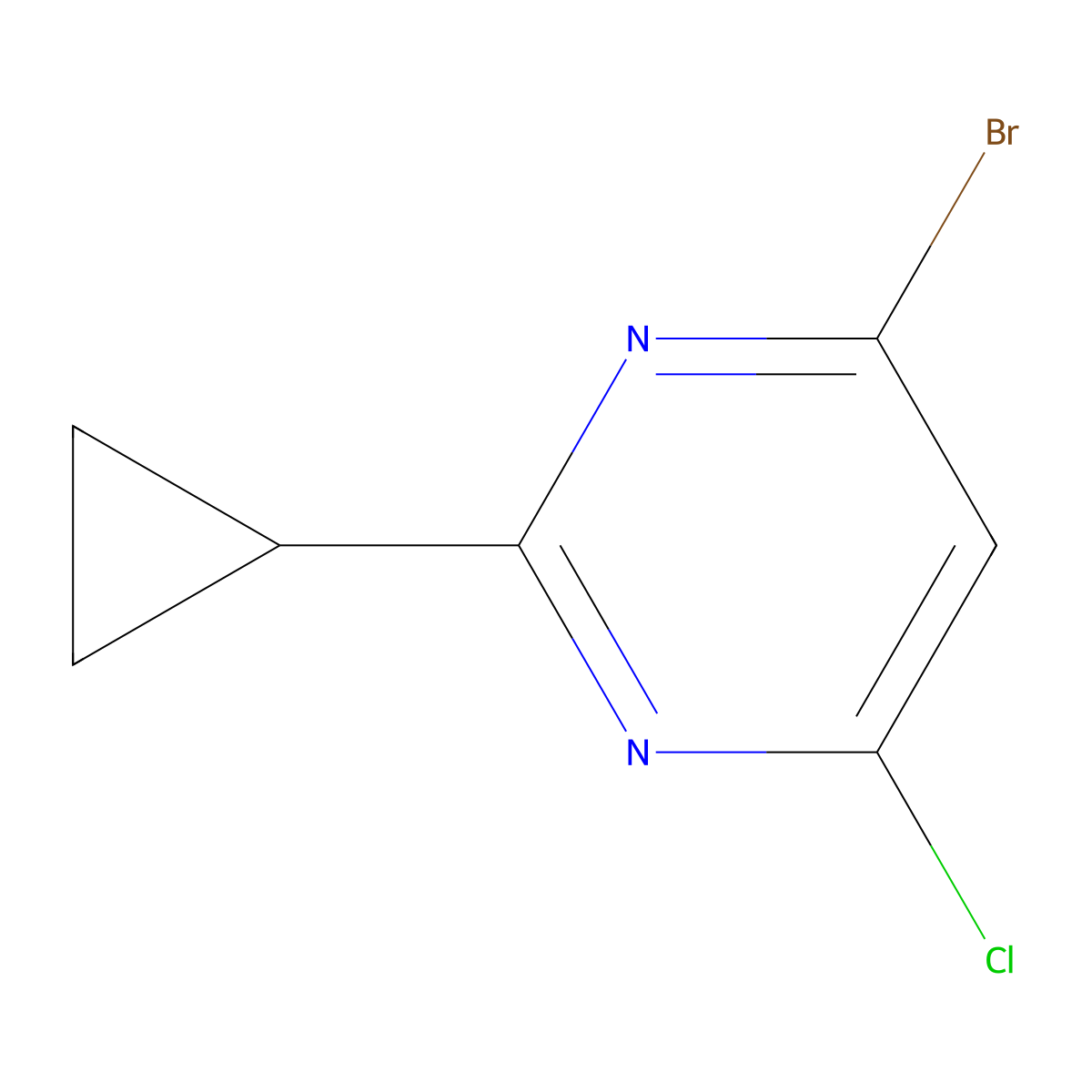 4-Chloro-6-bromo-2-cyclopropylpyrimidine molecular structure, CAS 1353854-62-2
