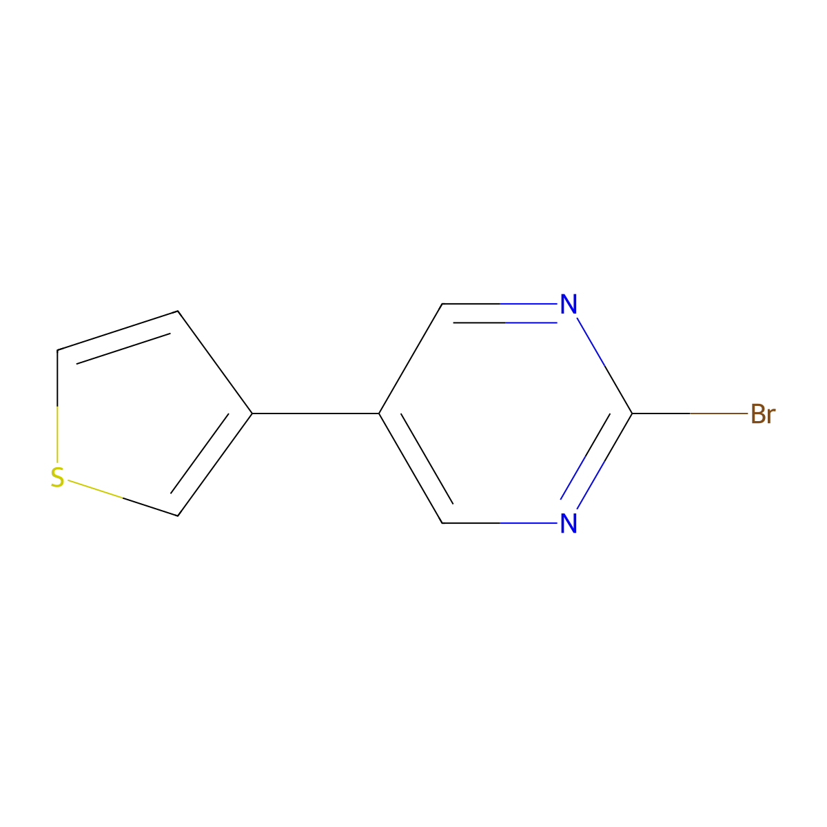 2-Bromo-5-(3-thienyl)pyrimidine molecular structure, CAS 1353854-63-3
