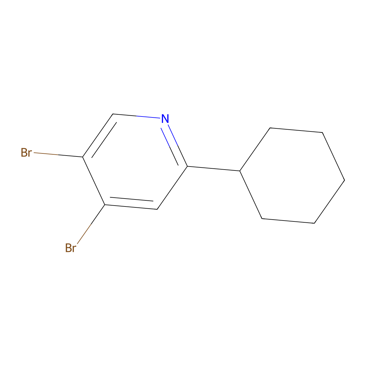 3,4-Dibromo-6-cyclohexylpyridine molecular structure, CAS 1353854-70-2