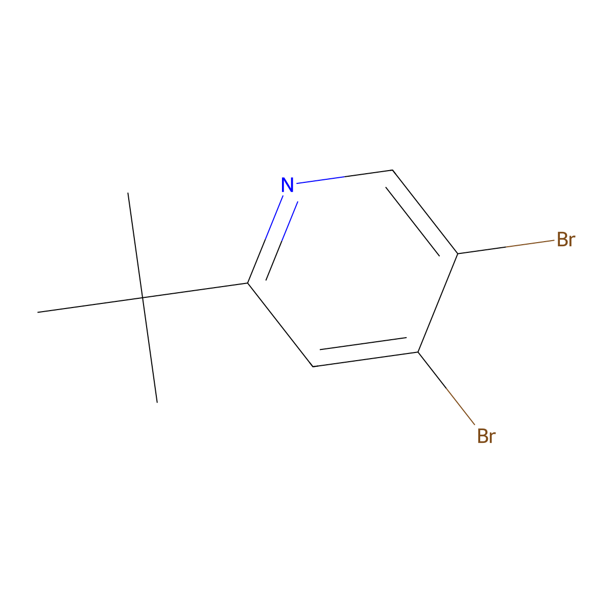 3,4-Dibromo-6-(tert-butyl)pyridine molecular structure, CAS 1353854-71-3