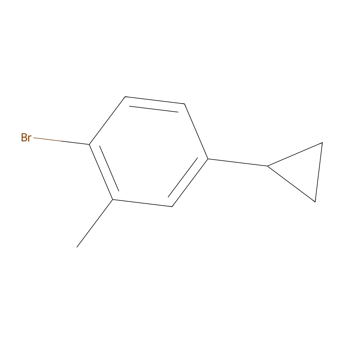 1-Bromo-4-cyclopropyl-2-methylbenzene molecular structure, CAS 1353854-72-4
