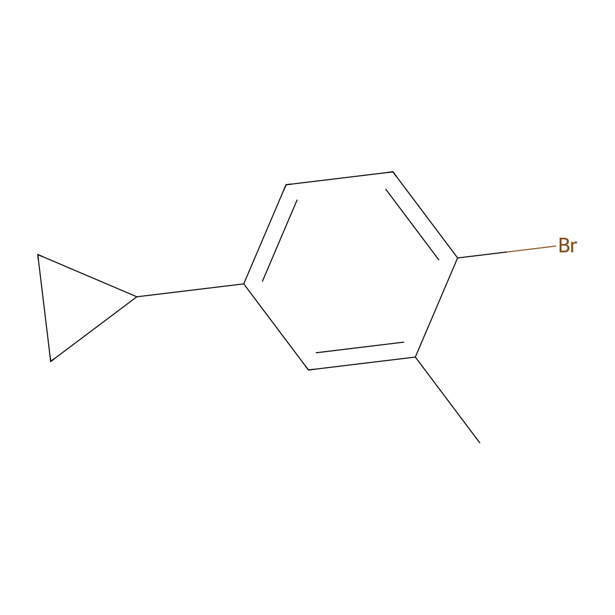 1-Bromo-4-cyclopropyl-2-methylbenzene molecular structure, CAS 1353854-72-4