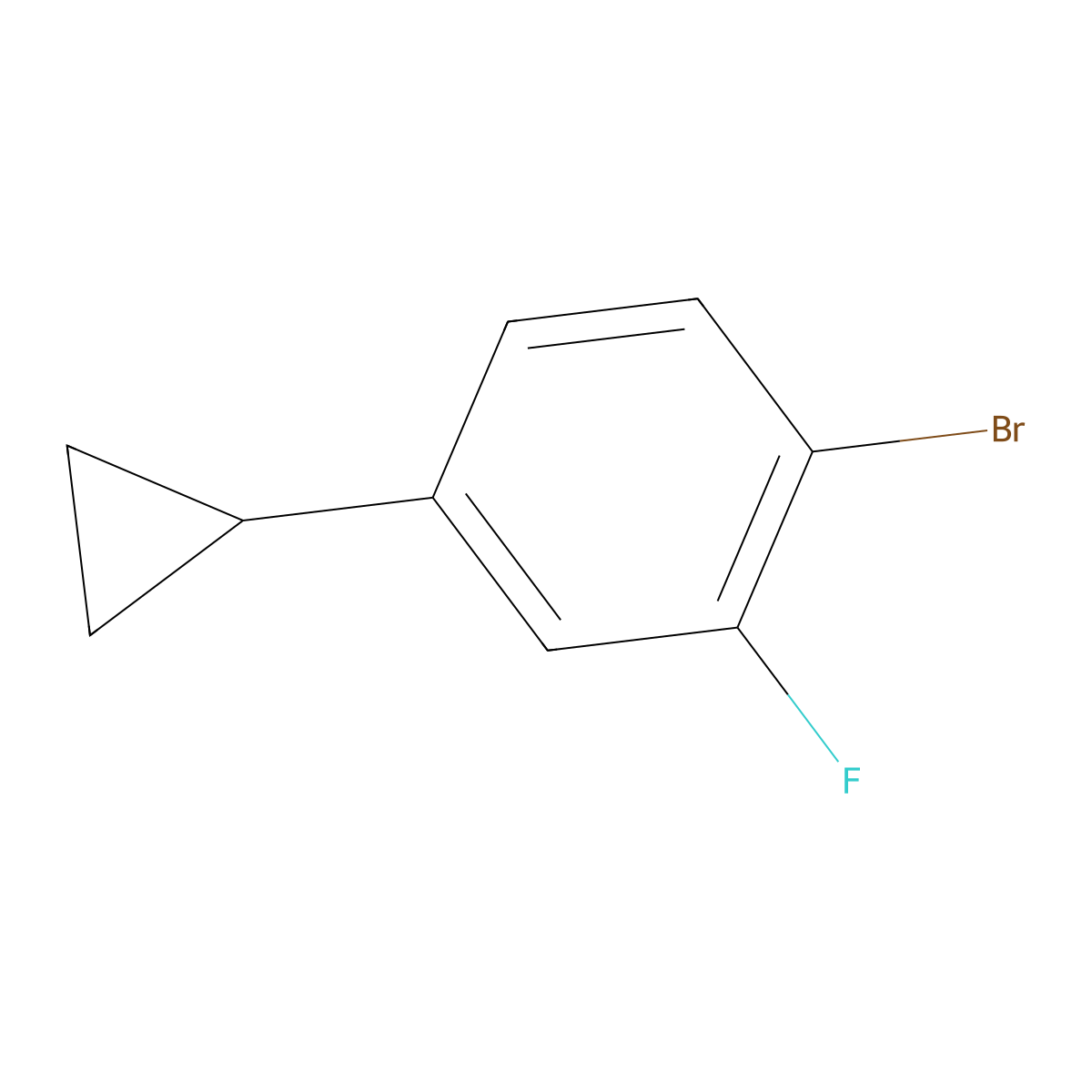 1-Bromo-4-cyclopropyl-2-fluorobenzene molecular structure, CAS 1353854-74-6