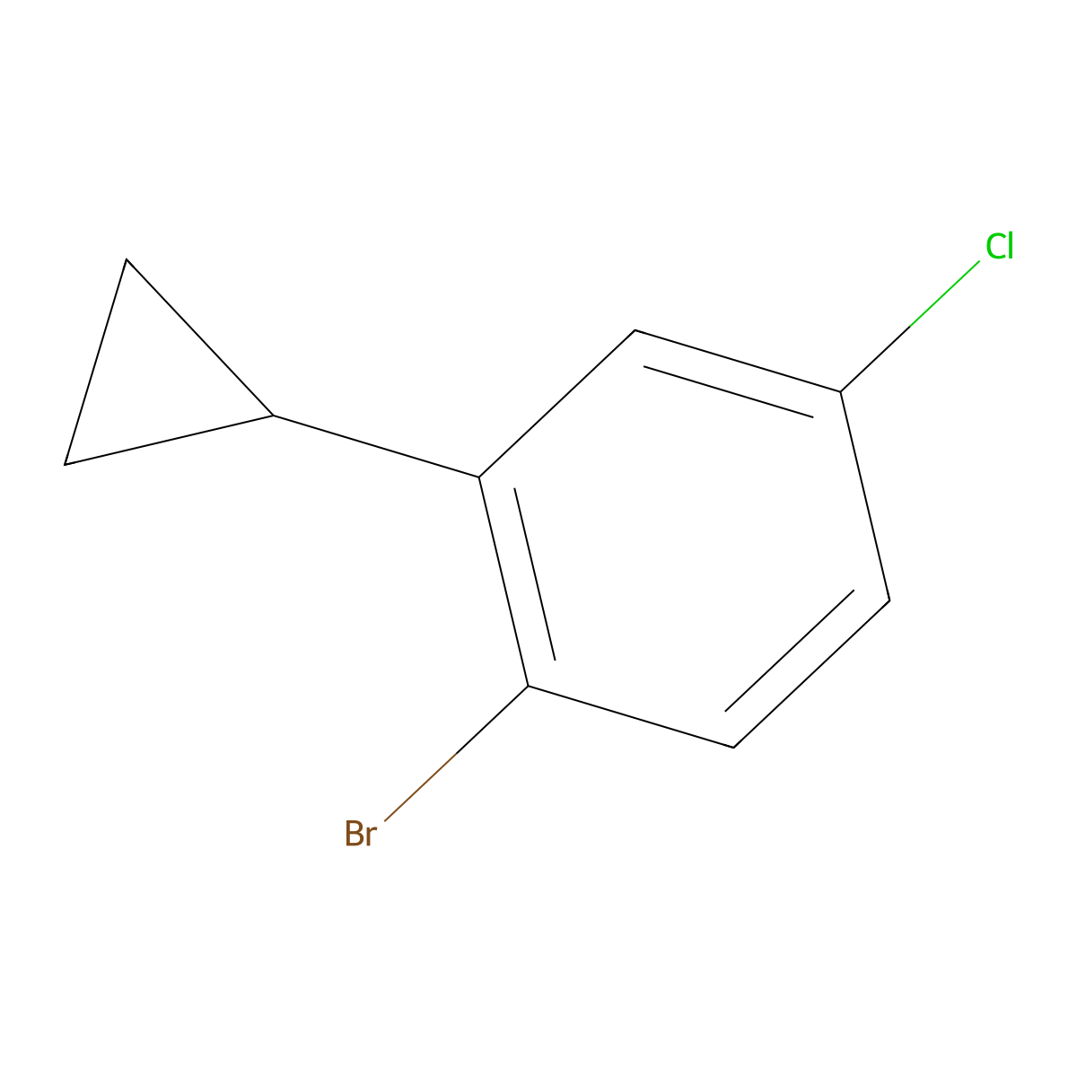 1-Bromo-4-chloro-2-cyclopropylbenzene molecular structure, CAS 1353854-75-7