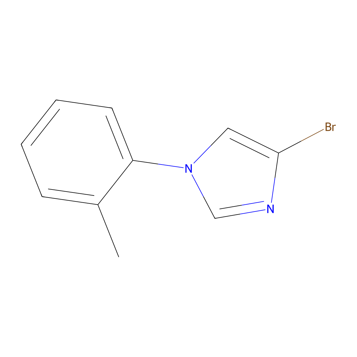 1H-Imidazole, 4-bromo-1-(2-methylphenyl)- molecular structure, CAS 1353854-76-8
