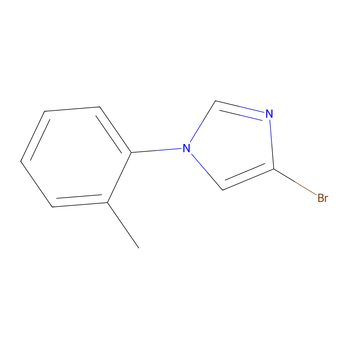 1H-Imidazole, 4-bromo-1-(2-methylphenyl)- molecular structure, CAS 1353854-76-8