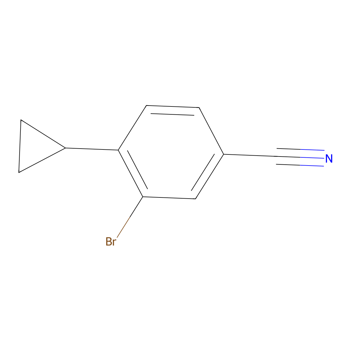 3-Bromo-4-cyclopropylbenzonitrile molecular structure, CAS 1353854-77-9