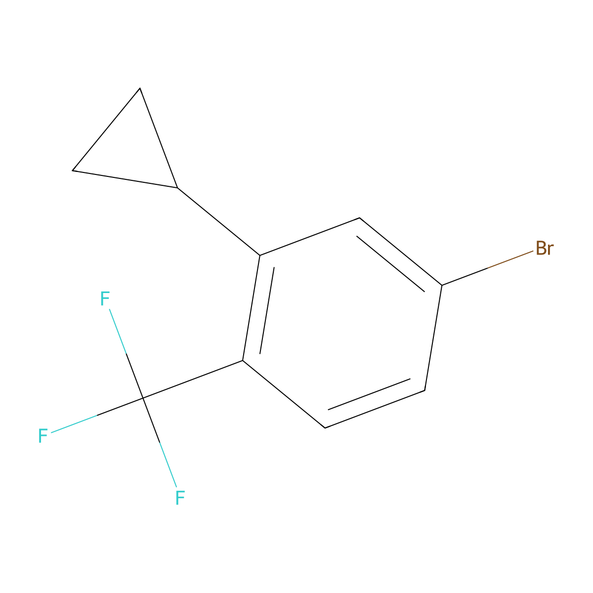 4-Bromo-2-cyclopropyl-1-(trifluoromethyl)benzene molecular structure, CAS 1353854-78-0
