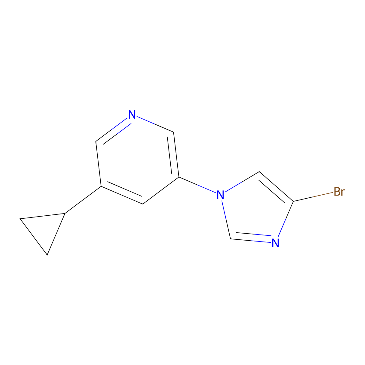 4-Bromo-1-(5-cyclopropyl-3-pyridyl)imidazole molecular structure, CAS 1353854-84-8