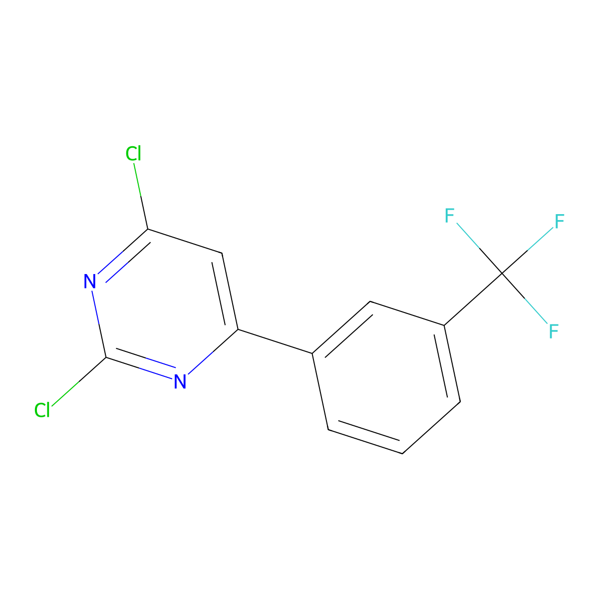 2,4-Dichloro-6-(3-trifluoromethylphenyl)pyrimidine molecular structure, CAS 1353854-86-0