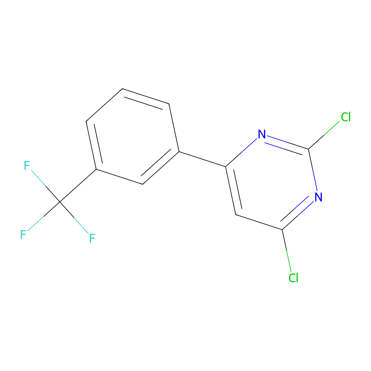 2,4-Dichloro-6-(3-trifluoromethylphenyl)pyrimidine molecular structure, CAS 1353854-86-0