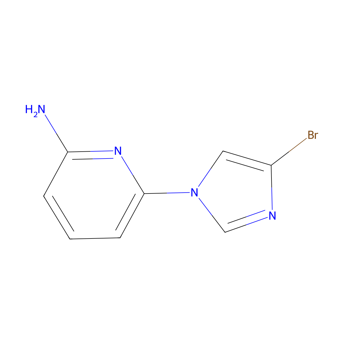 6-(4-bromo-1H-imidazol-1-yl)pyridin-2-amine molecular structure, CAS 1353854-87-1