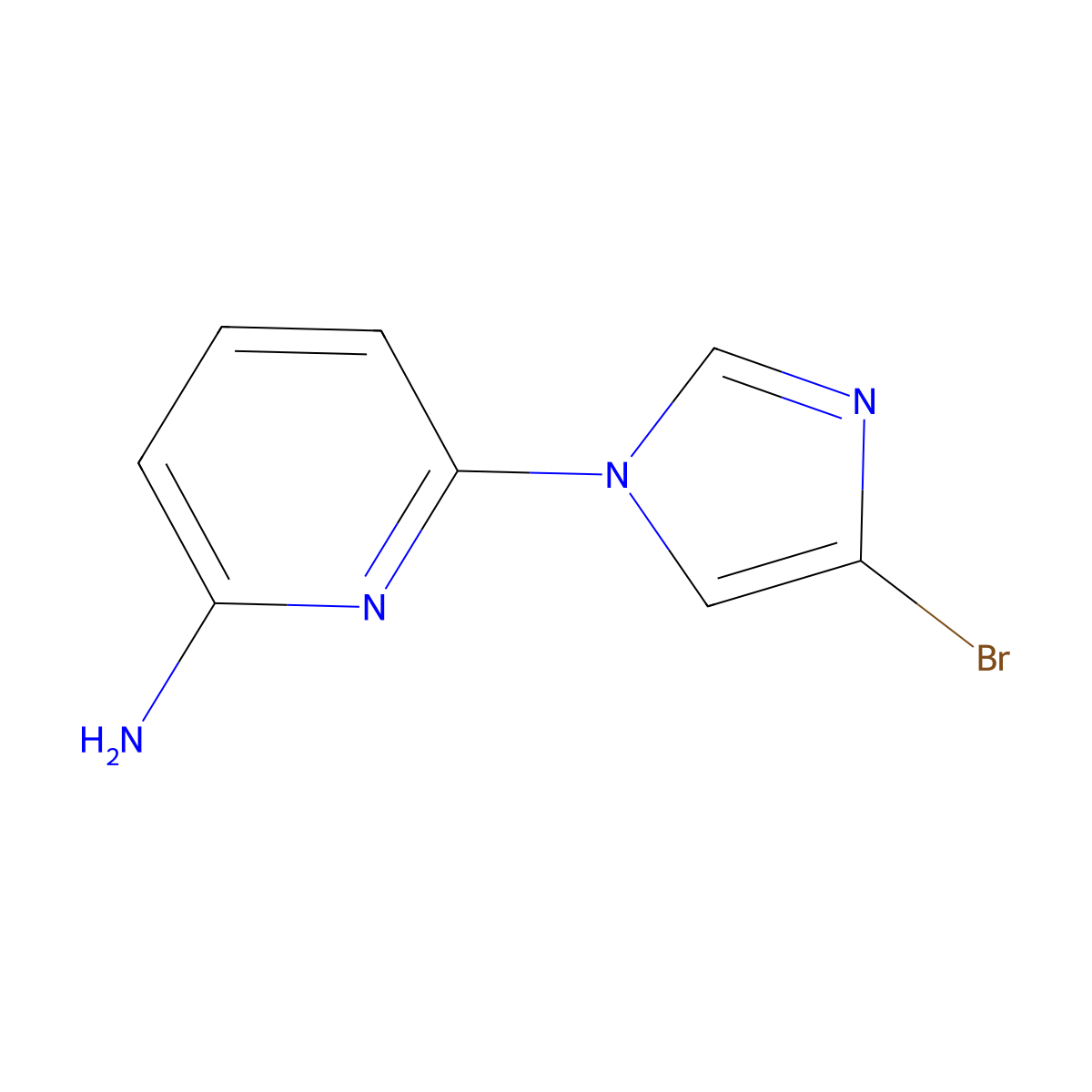 6-(4-bromo-1H-imidazol-1-yl)pyridin-2-amine molecular structure, CAS 1353854-87-1