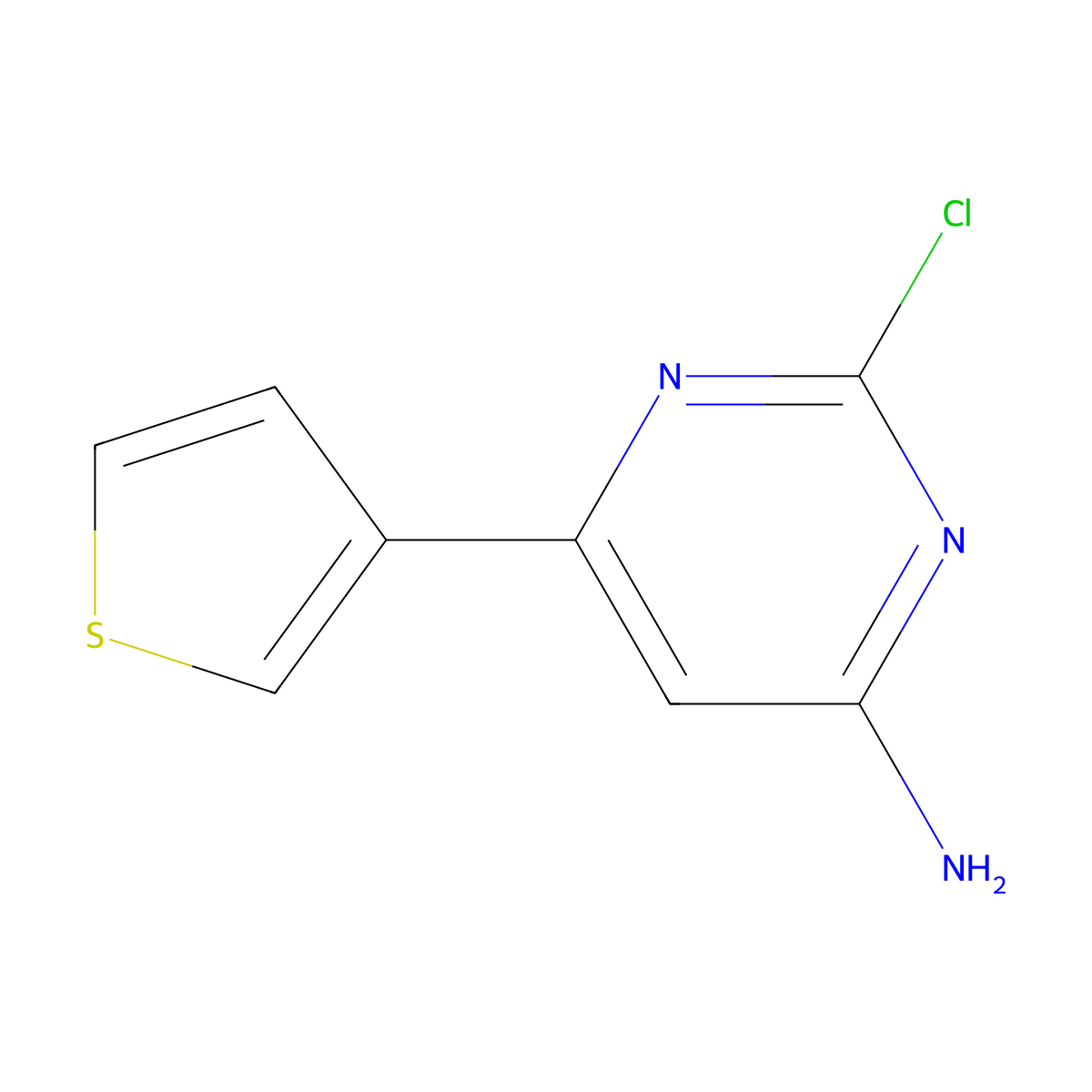 2-Chloro-4-amino-6-(3-thienyl)pyrimidine molecular structure, CAS 1353854-90-6