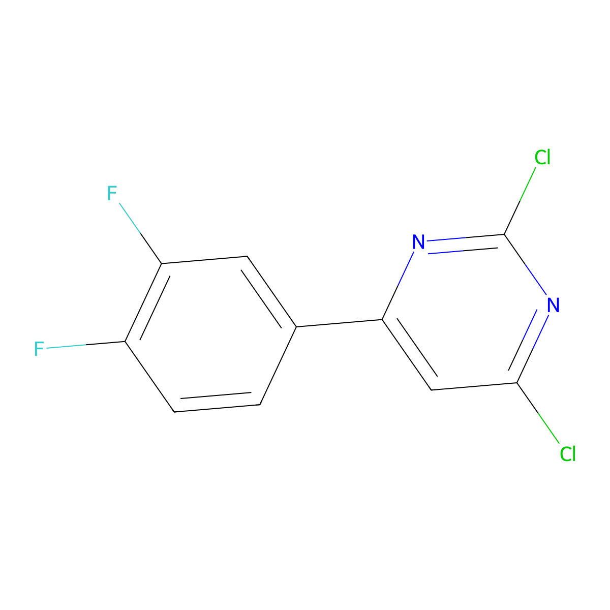 2,4-Dichloro-6-(3,4-difluorophenyl)pyrimidine molecular structure, CAS 1353854-91-7