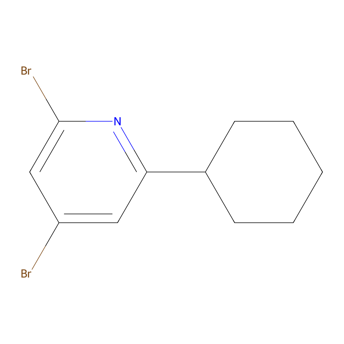 2,4-Dibromo-6-cyclohexylpyridine molecular structure, CAS 1353854-94-0