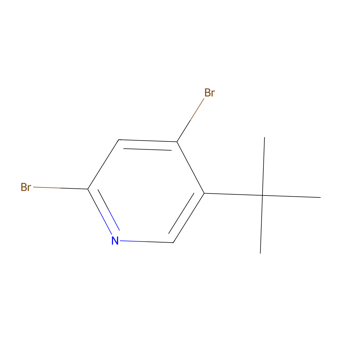 2,4-Dibromo-5-(tert-butyl)pyridine molecular structure, CAS 1353854-97-3