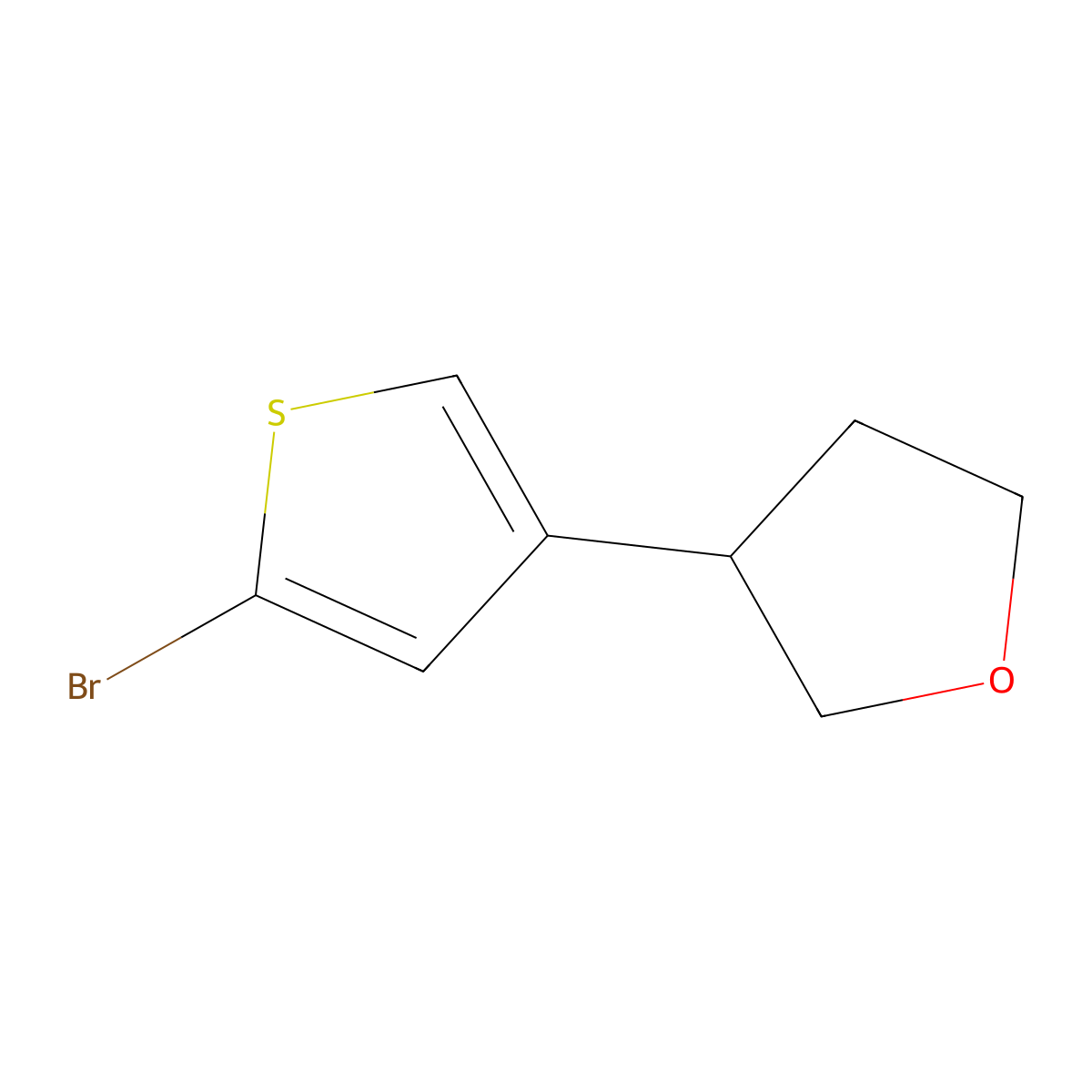 2-Bromo-4-(3-tetrahydrofuranyl)thiophene molecular structure, CAS 1353854-99-5