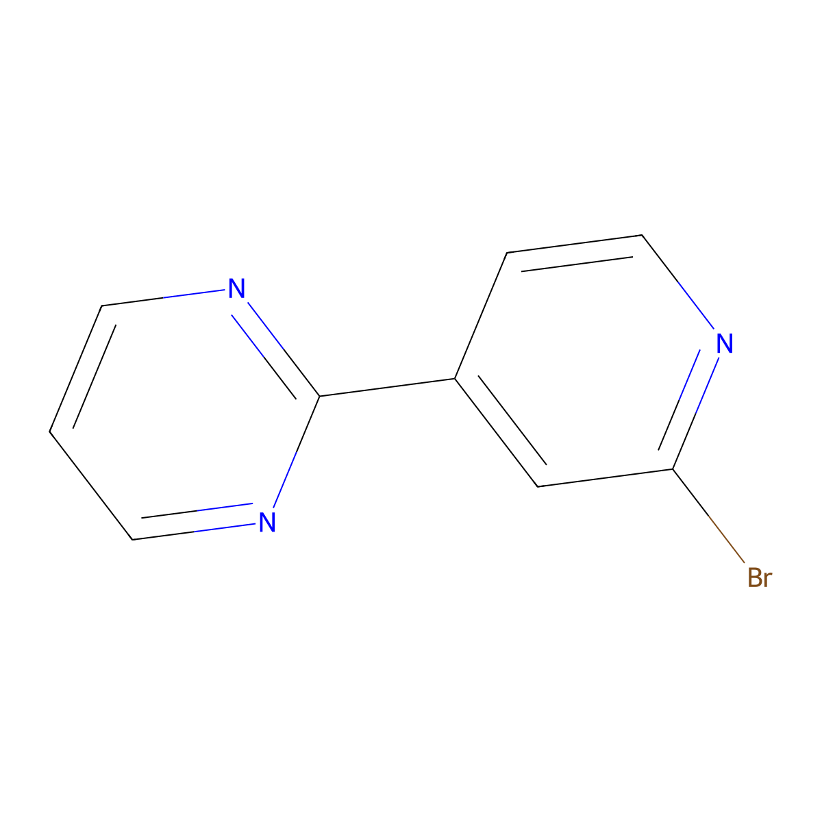 2-Bromo-4-(2-pyrimidyl)pyridine molecular structure, CAS 1353855-00-1