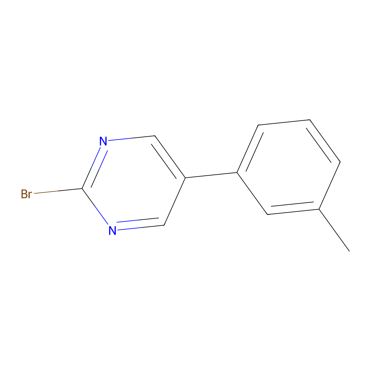 2-Bromo-5-(3-tolyl)pyrimidine molecular structure, CAS 1353855-02-3