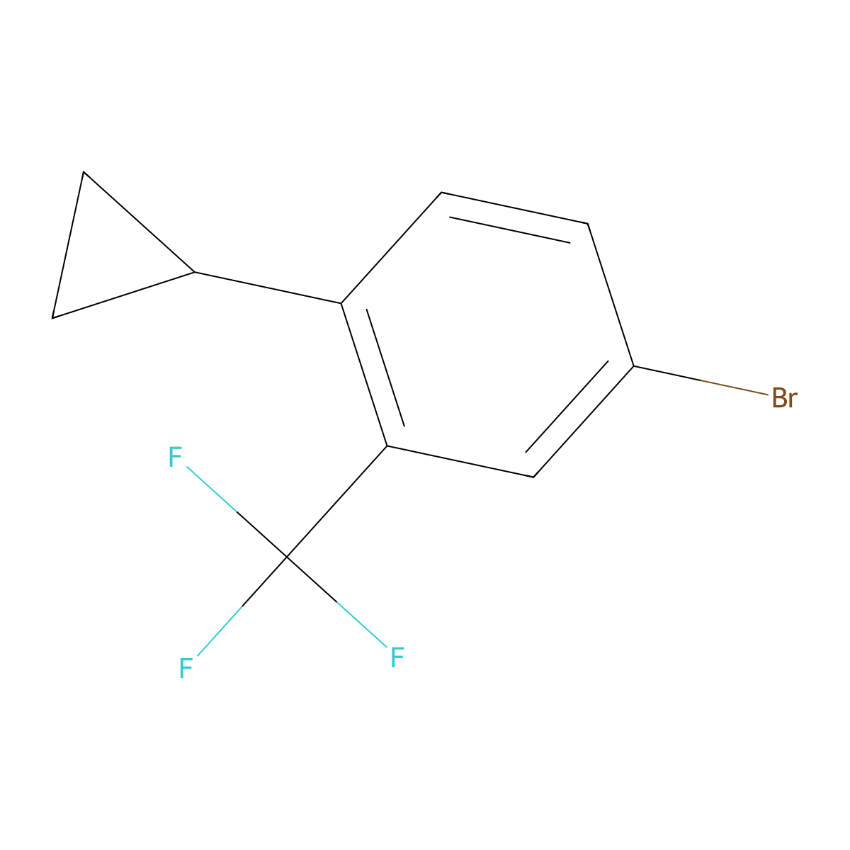 4-Bromo-1-cyclopropyl-2-(trifluoromethyl)benzene molecular structure, CAS 1353855-03-4