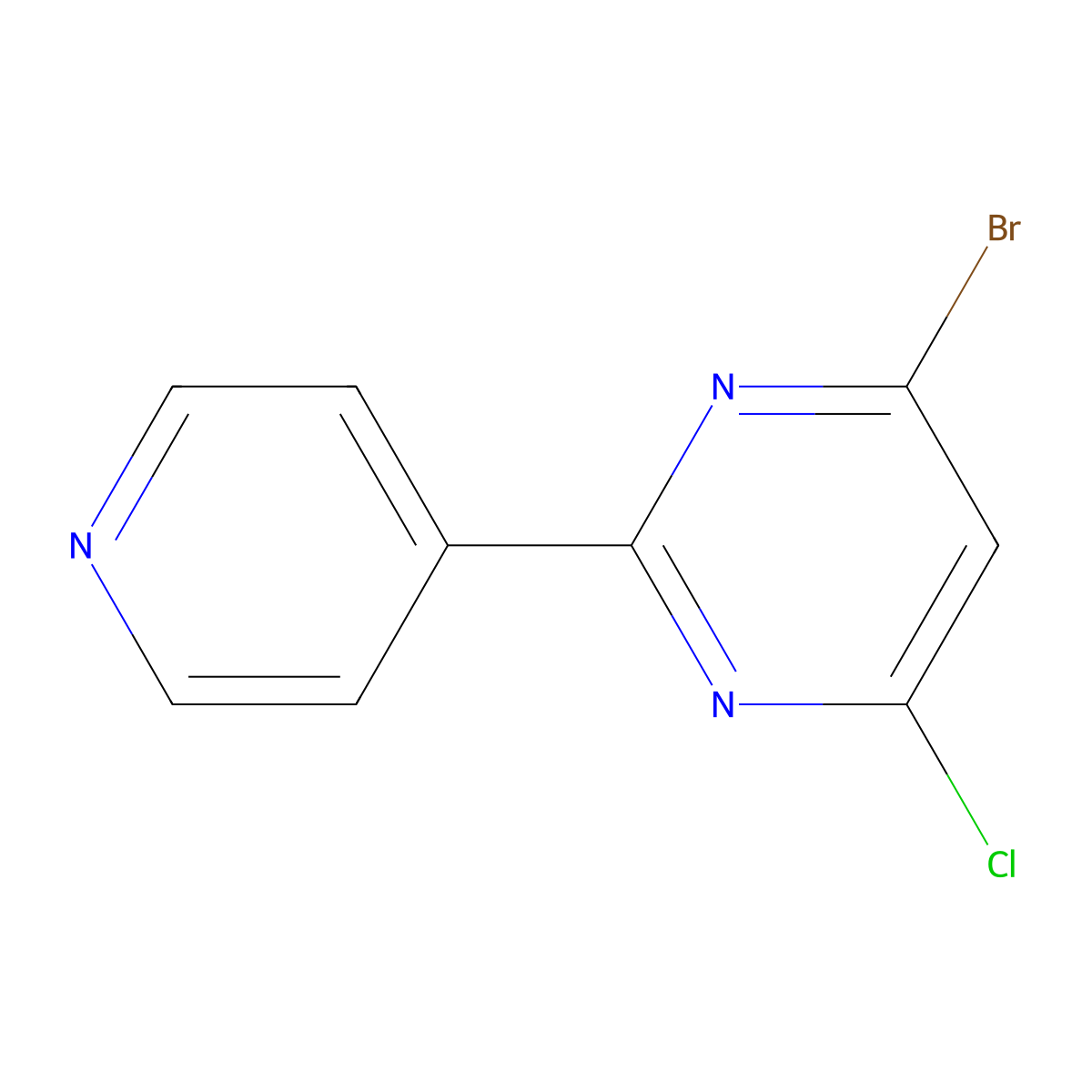 4-Chloro-6-bromo-2-(4-pyridyl)pyrimidine molecular structure, CAS 1353855-04-5