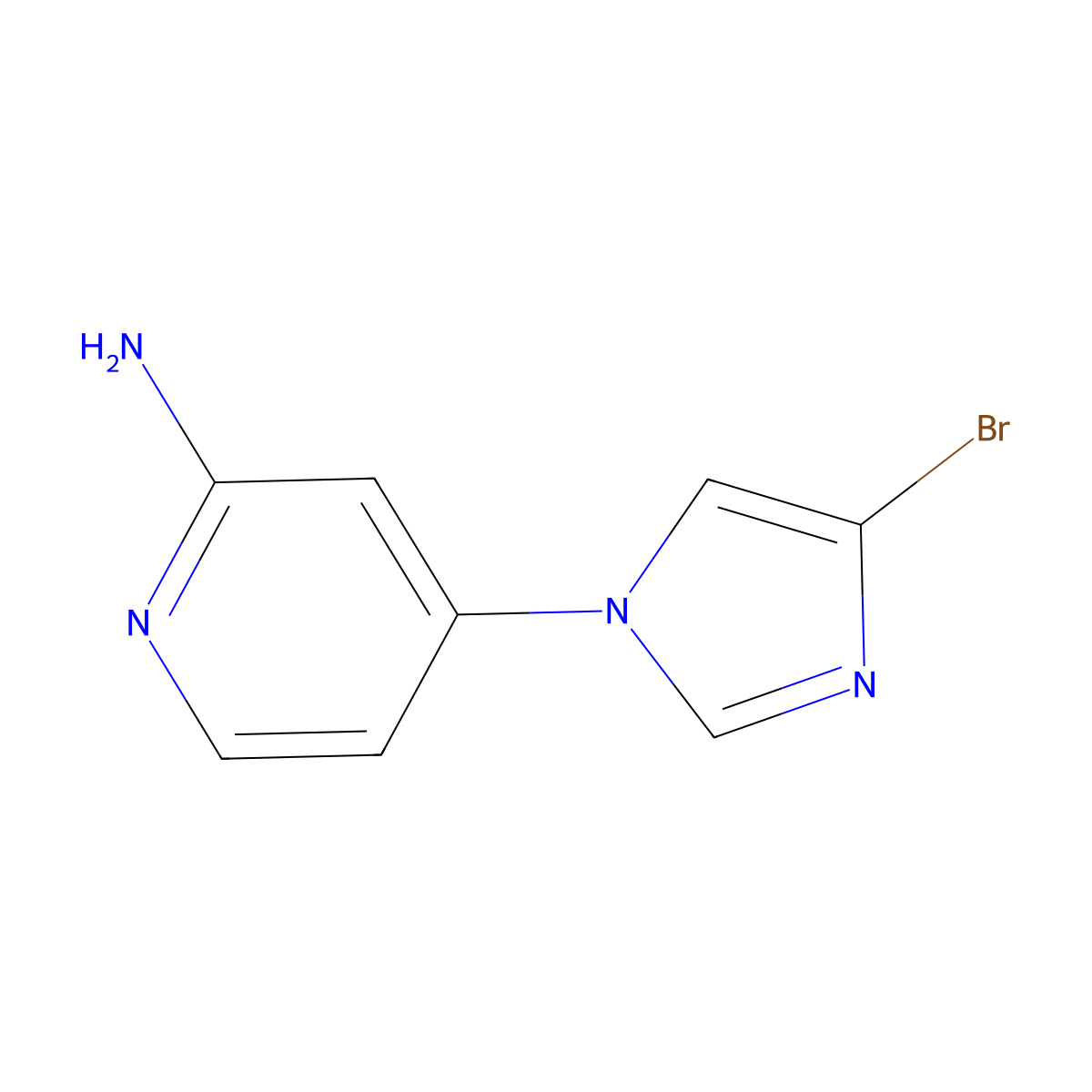 4-(4-bromo-1H-imidazol-1-yl)pyridin-2-amine molecular structure, CAS 1353855-06-7