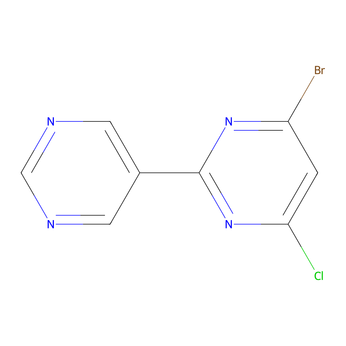 4-Chloro-6-bromo-2,5'-bipyrimidine molecular structure, CAS 1353855-07-8