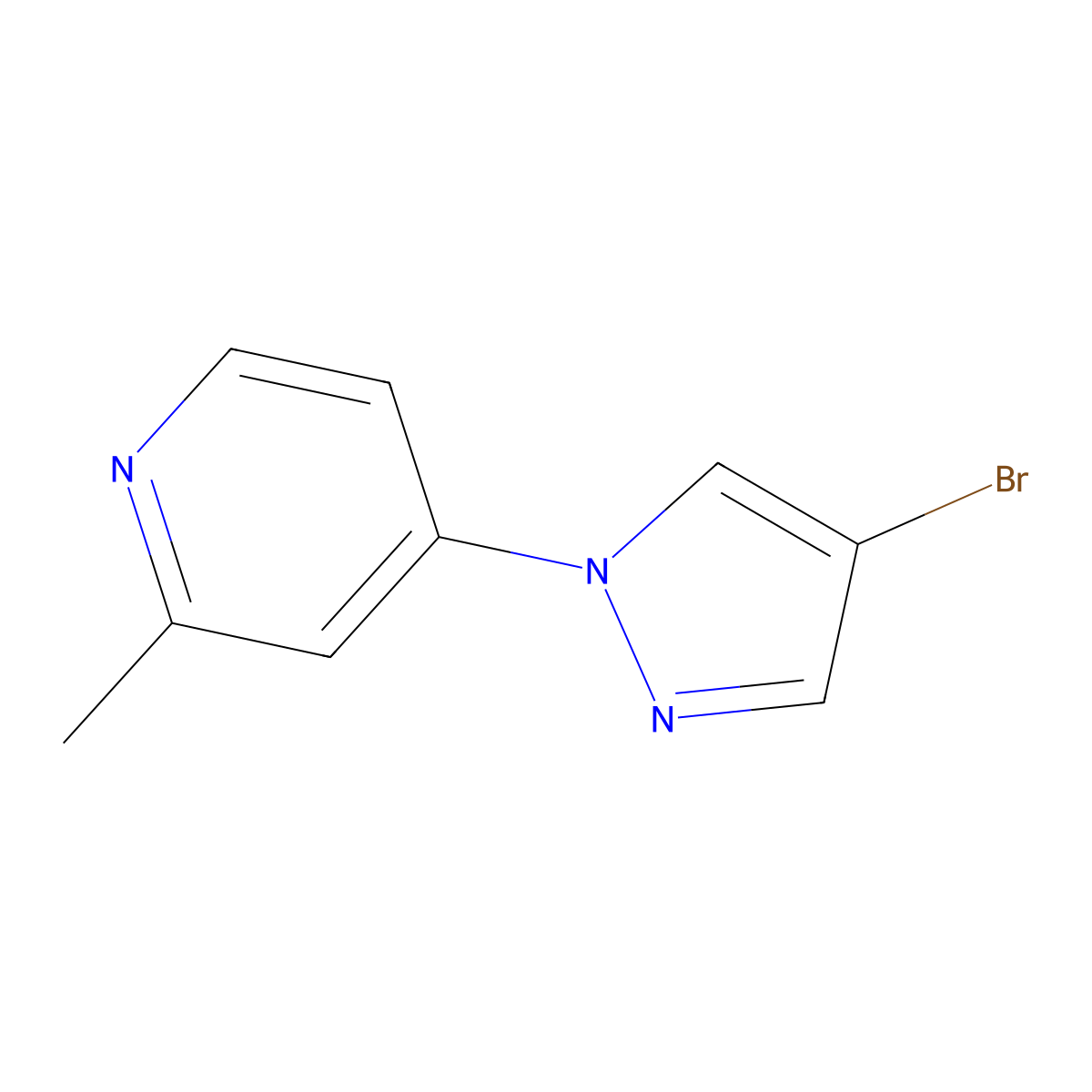 4-(4-Bromo-1-pyrazolyl)-2-methylpyridine molecular structure, CAS 1353855-11-4