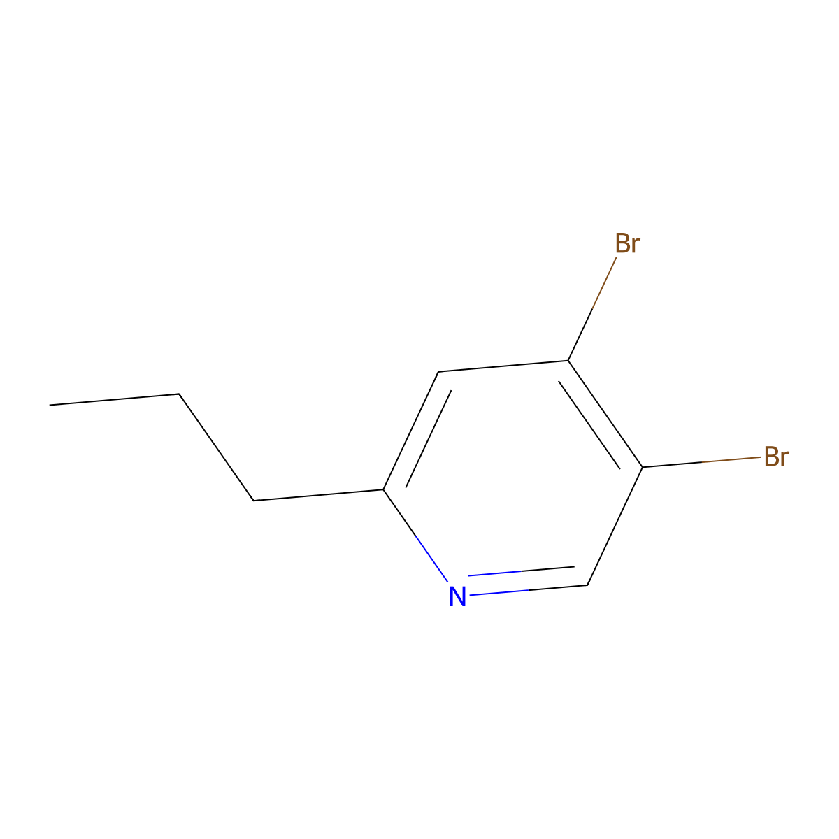 3,4-Dibromo-6-(n-propyl)pyridine molecular structure, CAS 1353855-12-5