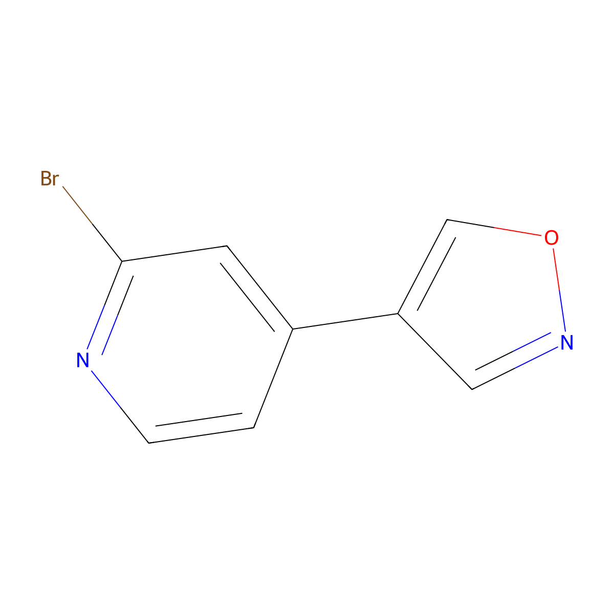 2-Bromo-4-(4-isoxazolyl)pyridine molecular structure, CAS 1353855-13-6