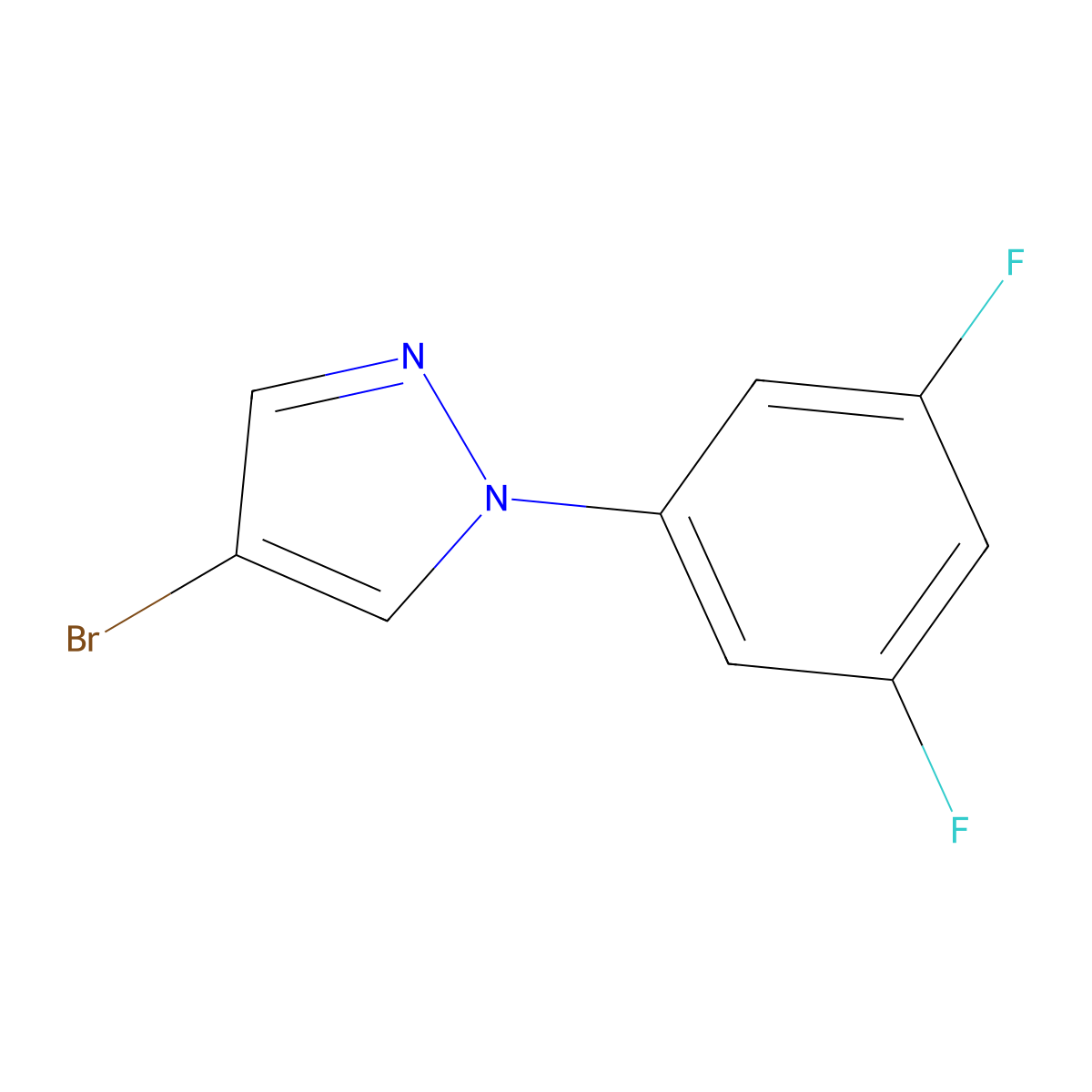 4-Bromo-1-(3,5-difluorophenyl)-1H-pyrazole molecular structure, CAS 1353855-14-7