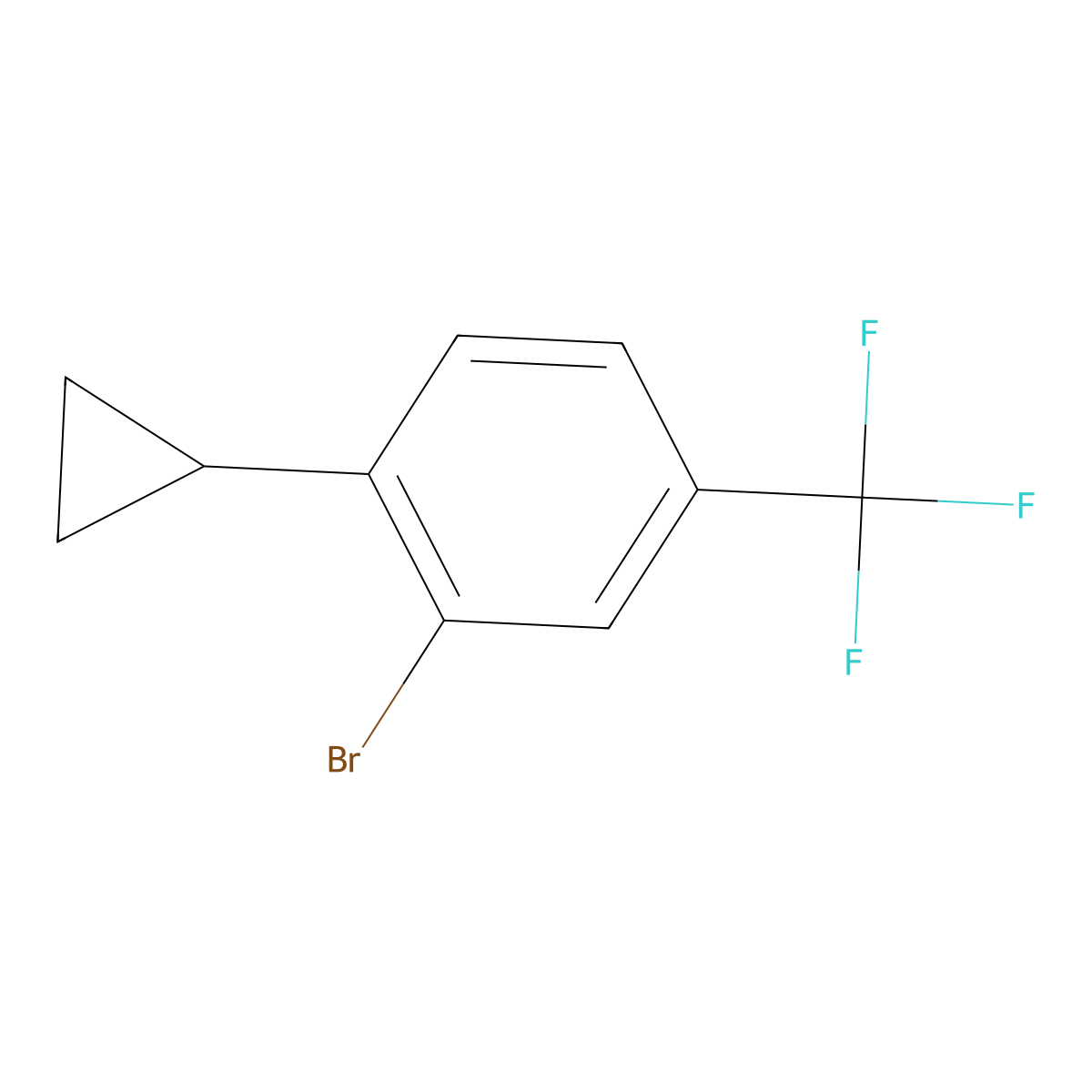 2-Bromo-1-cyclopropyl-4-(trifluoromethyl)benzene molecular structure, CAS 1353855-19-2