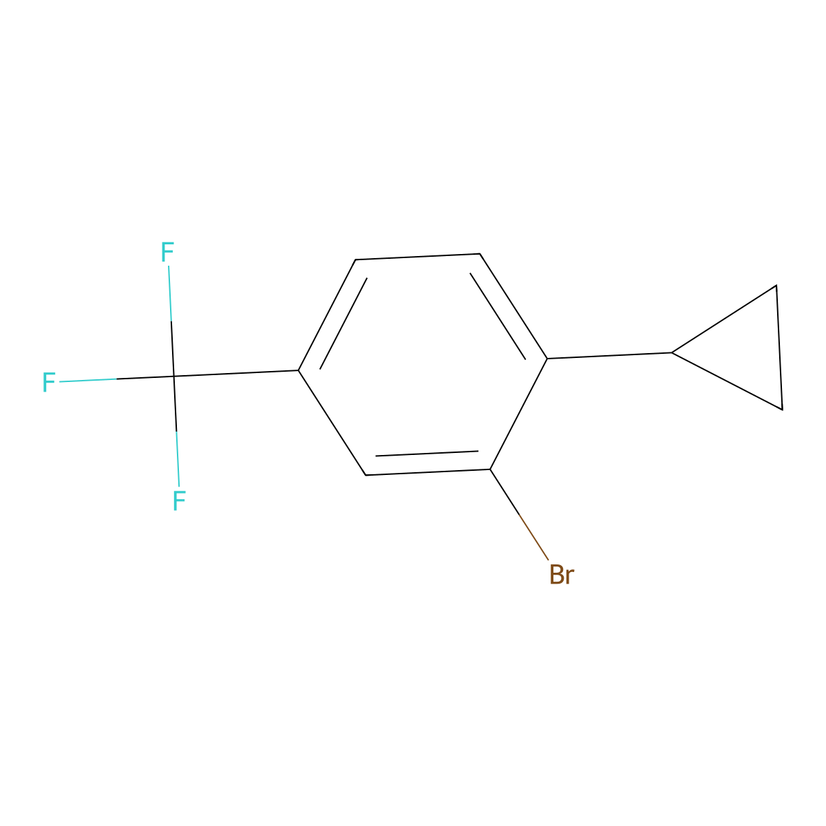 2-Bromo-1-cyclopropyl-4-(trifluoromethyl)benzene molecular structure, CAS 1353855-19-2