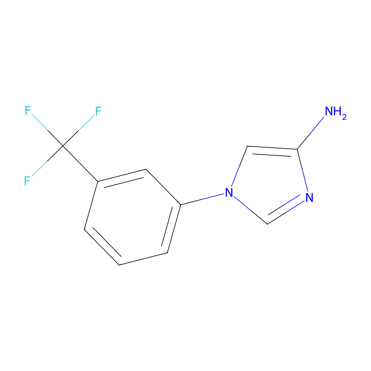 1-(3-(trifluoromethyl)phenyl)-1H-imidazol-4-amine molecular structure, CAS 1353855-21-6