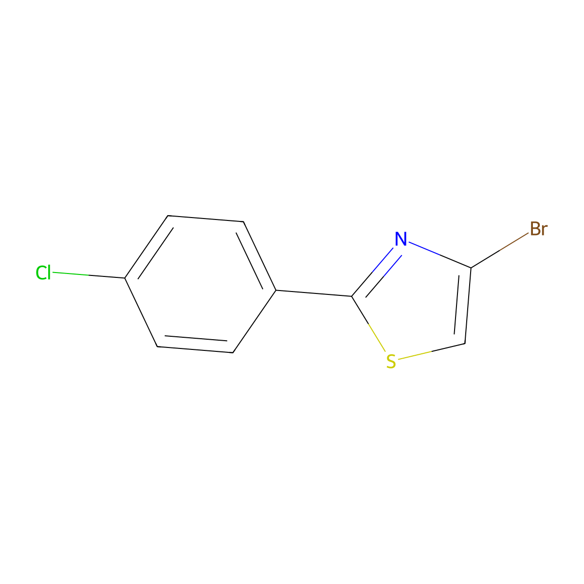 4-Bromo-2-(4-chlorophenyl)thiazole molecular structure, CAS 1353855-23-8