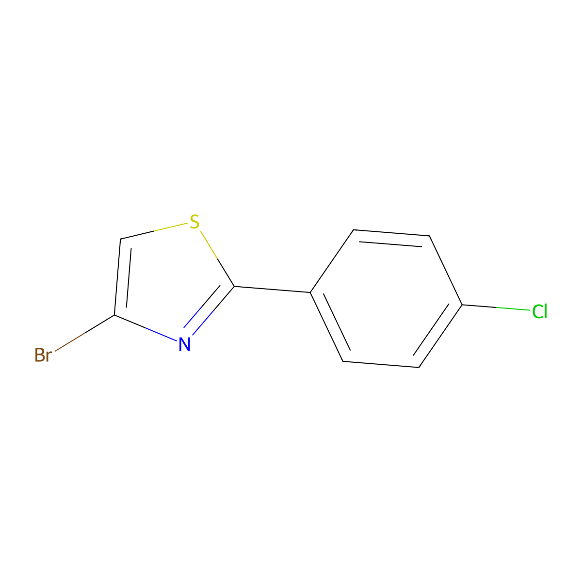 4-Bromo-2-(4-chlorophenyl)thiazole molecular structure, CAS 1353855-23-8
