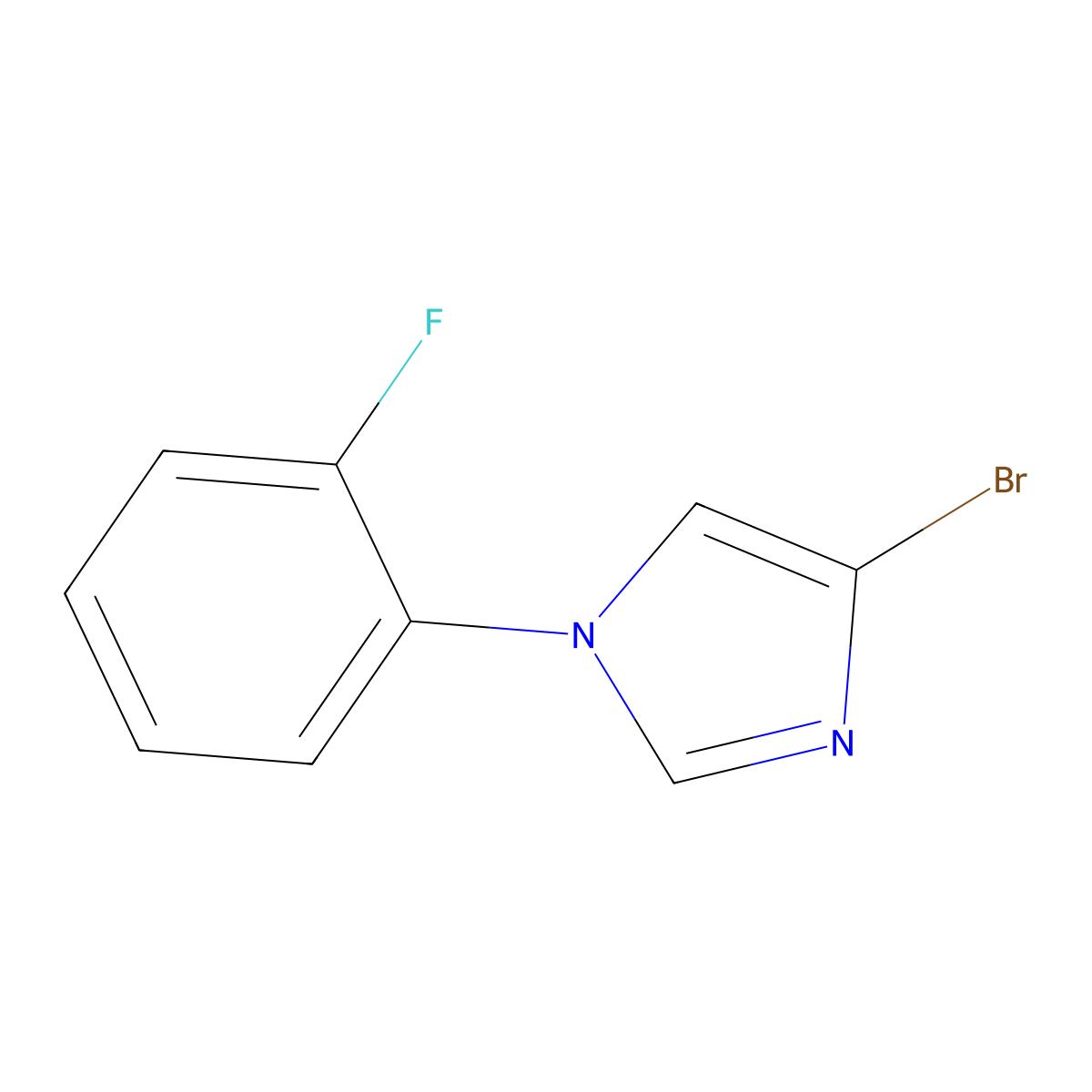 4-bromo-1-(2-fluorophenyl)-1H-imidazole molecular structure, CAS 1353855-24-9