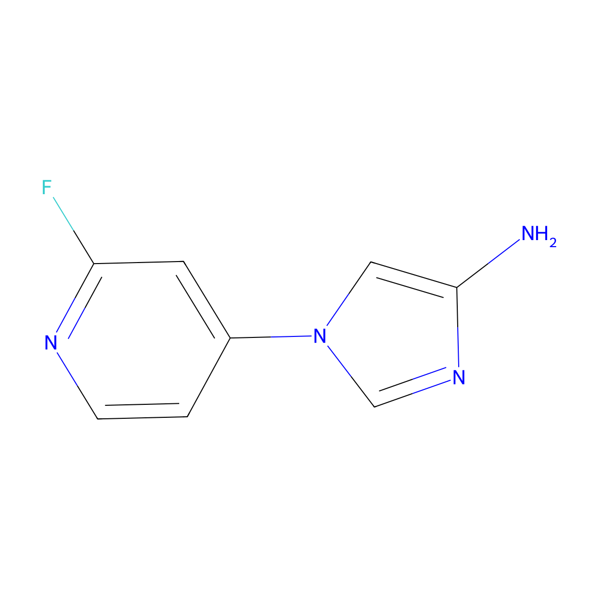 4-Amino-1-(2-fluoro-4-pyridyl)imidazole molecular structure, CAS 1353855-26-1