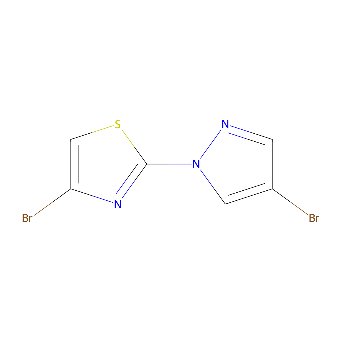 1-(4-Bromothiazol-2-yl)-4-bromopyrazole molecular structure, CAS 1353855-28-3