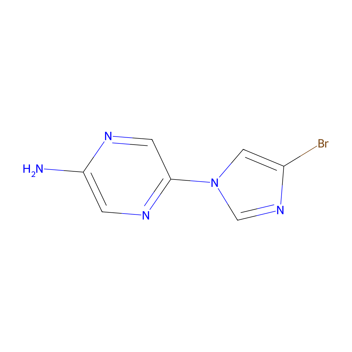 1-(5-Amino-2-pyrazyl)-4-bromoimidazole molecular structure, CAS 1353855-32-9