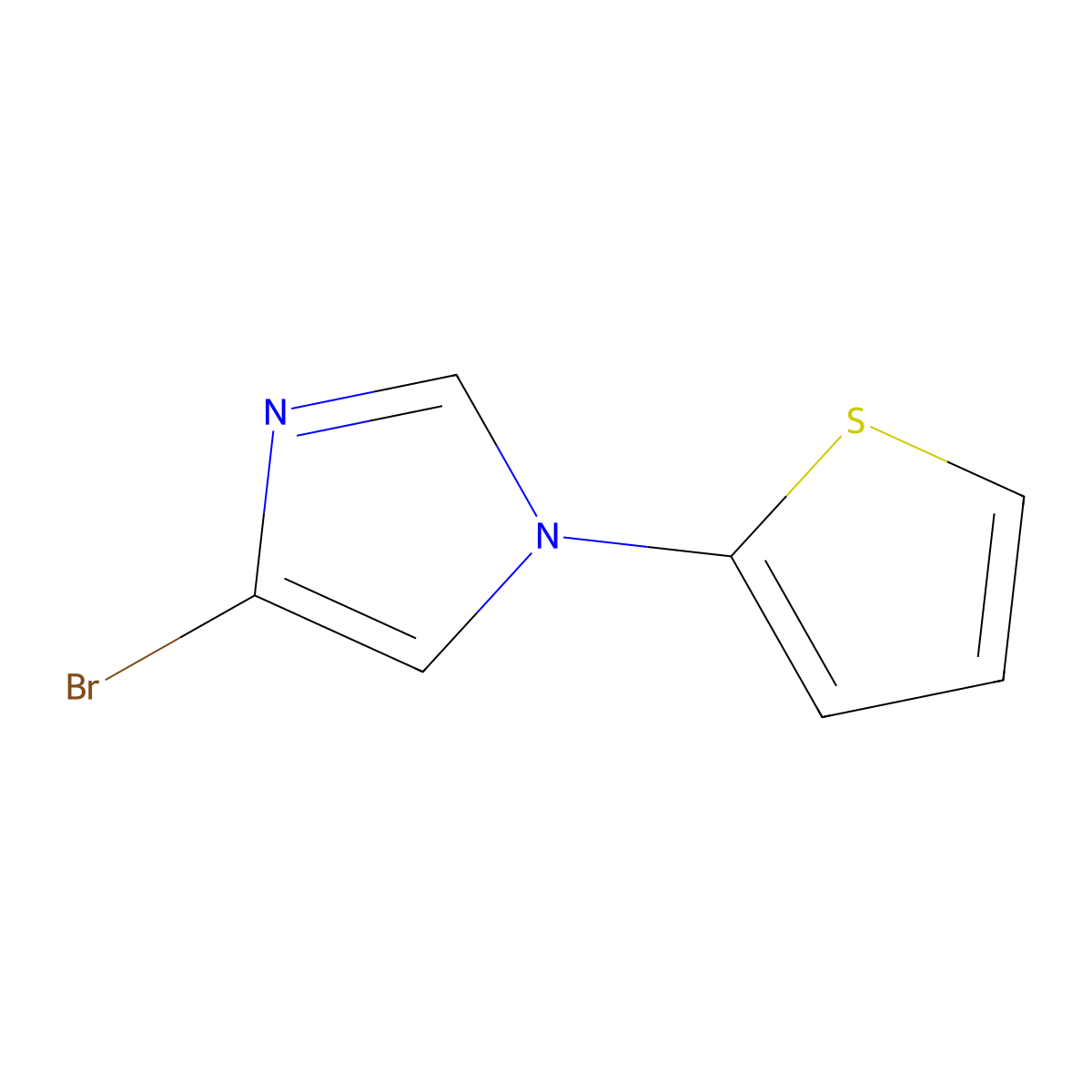 4-Bromo-1-(2-thienyl)-1H-imidazole molecular structure, CAS 1353855-34-1