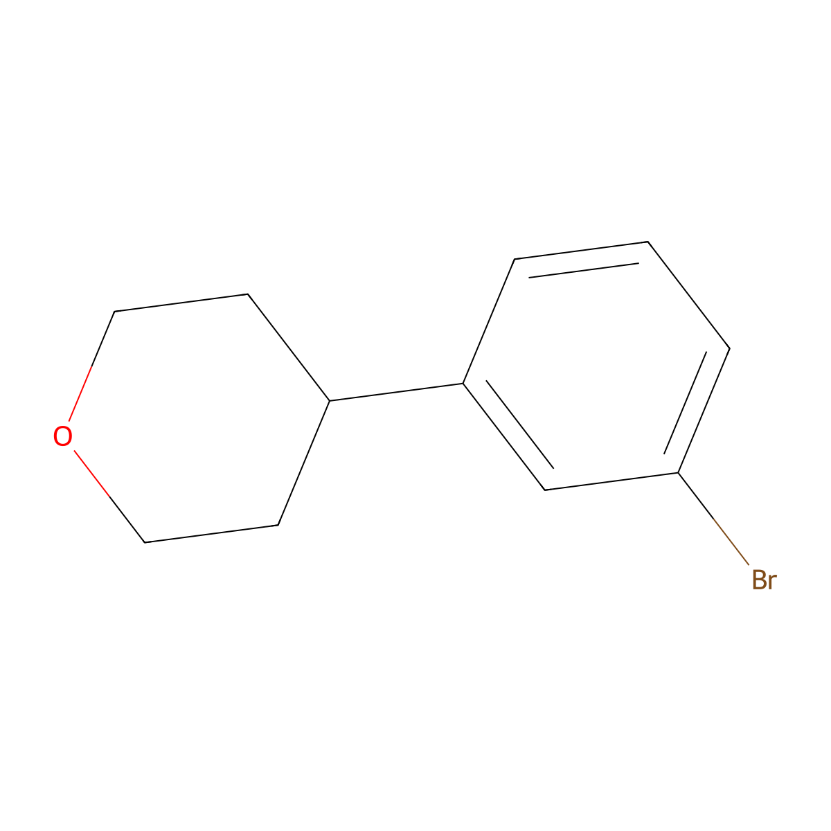 4-(3-Bromophenyl)oxane molecular structure, CAS 1353855-35-2