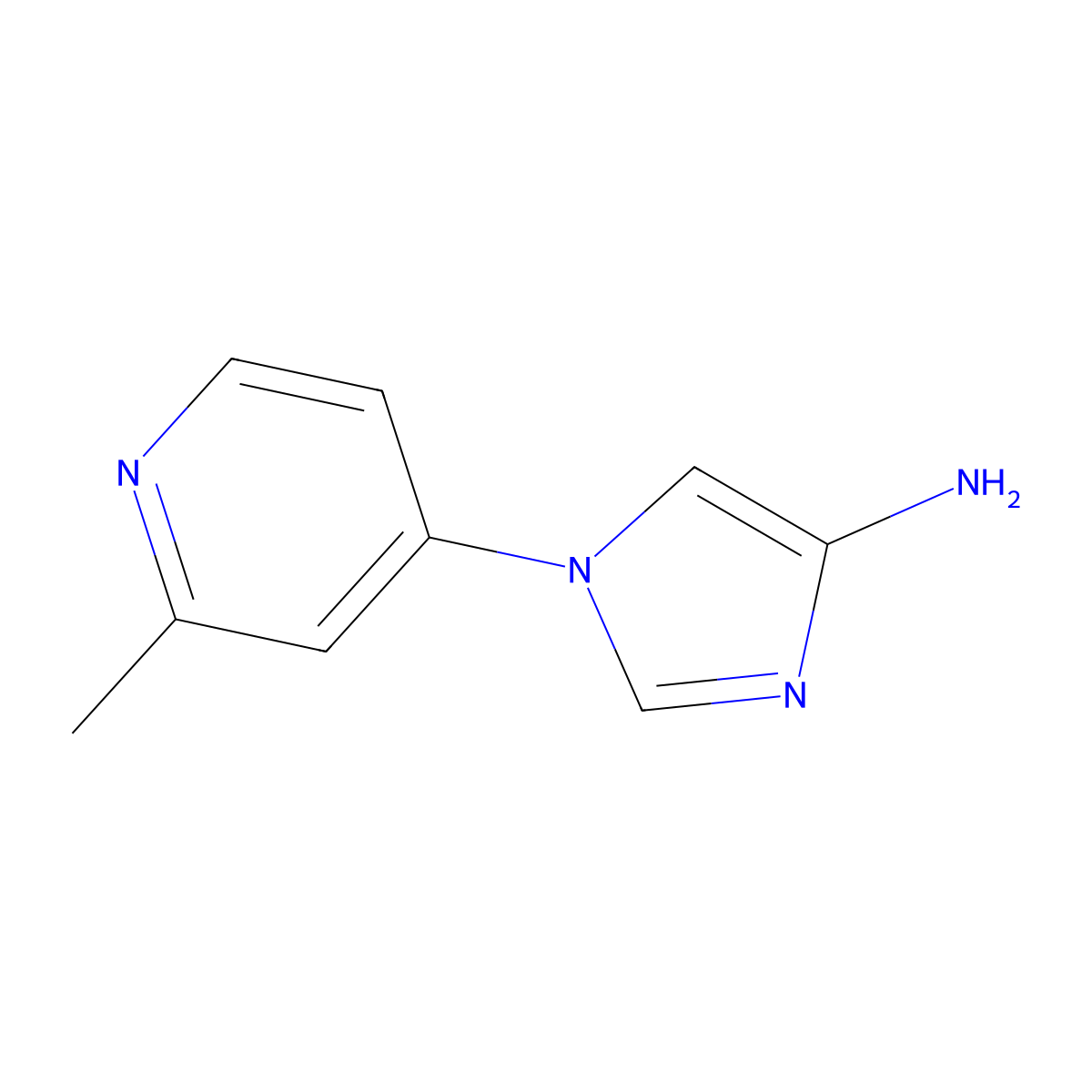 4-Amino-1-(2-methyl-4-pyridyl)imidazole molecular structure, CAS 1353855-43-2