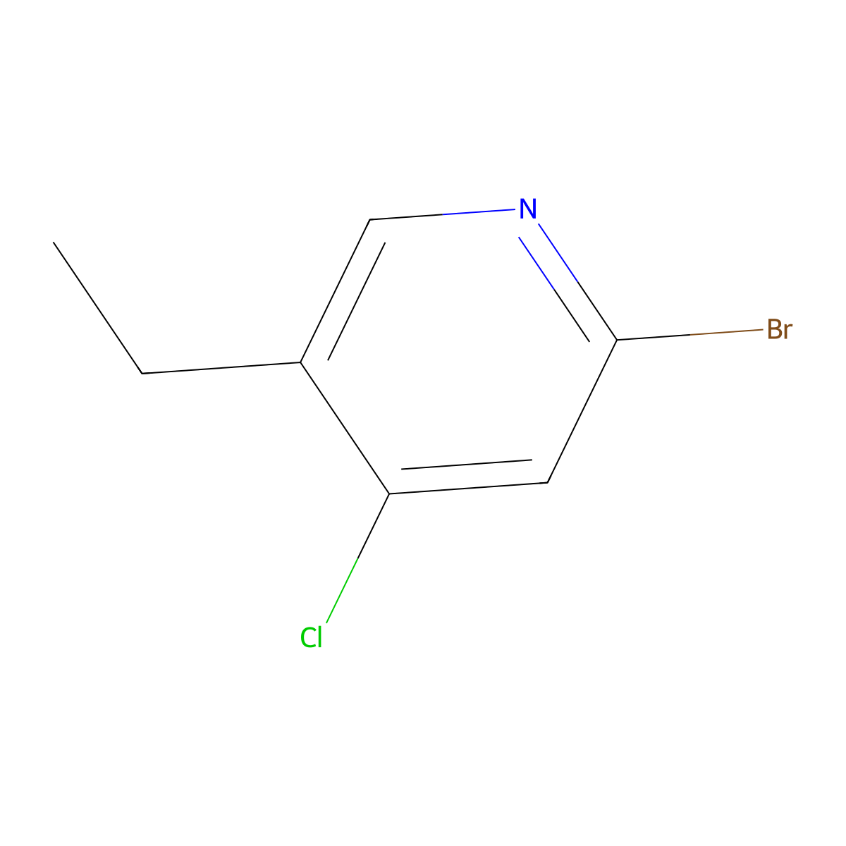 2-Bromo-4-chloro-5-ethylpyridine molecular structure, CAS 1353855-45-4